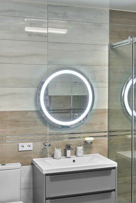 Дзеркало з LED підсвіткою 700х700мм. у ванну кімнату кругле MR-9 Global Glass MR-9 фото