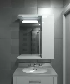 Зеркальный шкаф 60х70 в ванную с LED подсветкой, дверь с права ШГ-5 Права фото