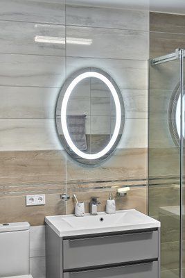 Дзеркало з LED підсвіткою 600х800мм. у ванну кімнату овальне MR-12 Global Glass MR-12 фото