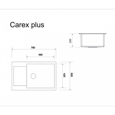Гранітна кухонна мийка IDIS Carex plus Fashion Gray 310 Carex plus Fashion Gray 310 фото