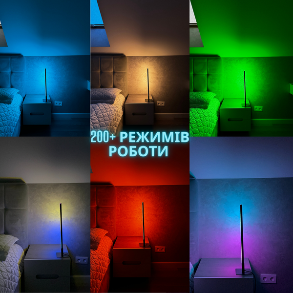 Підлоговий RGB торшер лампа 100см (працює від Power Bank) GL-50black фото