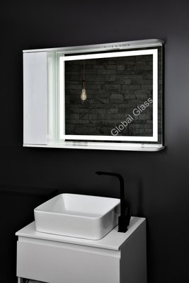 Дзеркальна шафа у ванну 100х70 см з LED підсвіткою двері зліва ГК-27 Ліва фото