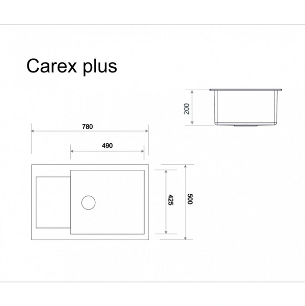 Гранитная кухонная мойка IDIS Carex plus Snow 130 Carex plus Snow 130 фото