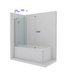 Стеклянная шторка для ванной черная фурнитура Sandra 1200x600x300 SP-9 фото 2