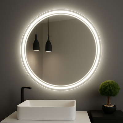 Зеркало с подсветкой LED круглое 600х600 с механическим выключателем LED18(6) фото