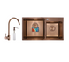 MIXXUS SET-7843D-220x1.0-PVD-BRONZE Комплект: мийка, змішувач, диспенсер MX0586 фото 1