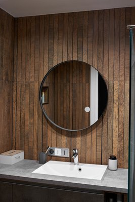 Дзеркало в чорній рамі кругле 700х700 у ванну кімнату ML-2 Global Glass ML-2 фото