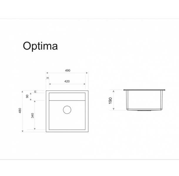 Гранитная кухонная мойка IDIS Optima Obsidian 508 Optima Obsidian 508 фото