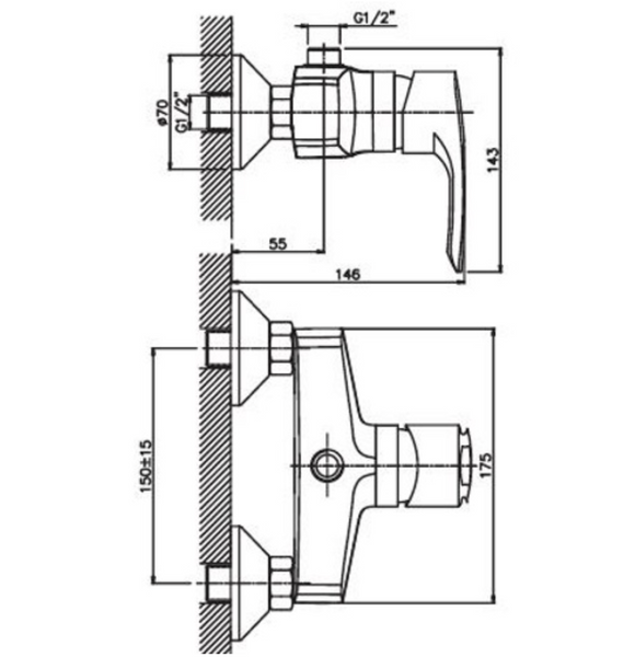 Смеситель для душа Haiba HANSBERG 003 (HB0176) HB 003  фото