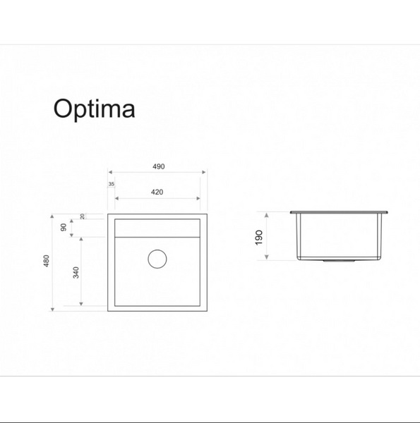 Гранітна кухонна мийка IDIS Optima Snow 130 Optima Snow 130 фото