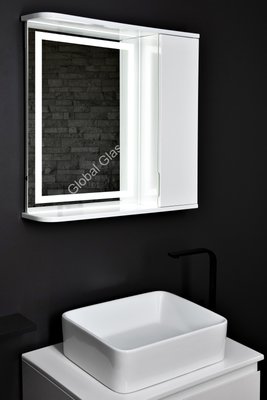 Дзеркальна шафа 60х70 у ванну з LED підсідкою,двері з права ГК-7 60x70 Права фото