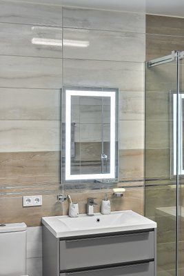 Прямокутне дзеркало з LED підсвідкою у ванну кімнату 500х800мм. MR-1 Global Glass MR-1 фото