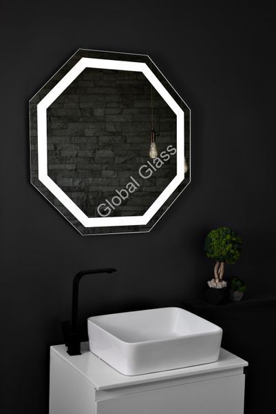 Зеркало с LED подсветкой 800х800мм. в ванную комнату прямоугольное MR-16 Global Glass MR-16 фото