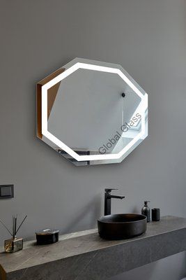 Дзеркало з LED підсвіткою 1000х800мм. у ванну кімнату прямокутне MR-16 Global Glass MR-16 фото