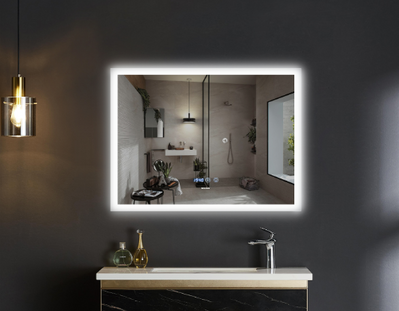 Зеркало Mixxus FLAT MR04-100x80 с LED Touch, Anti-fog, димером, регулировкой яркости, часами MI6927 фото