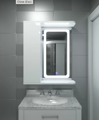 Дзеркальна шафа у ванну 60х70 см з LED підсвіткою двері зліва сенсорний вимикач MKL-1 60x70 фото