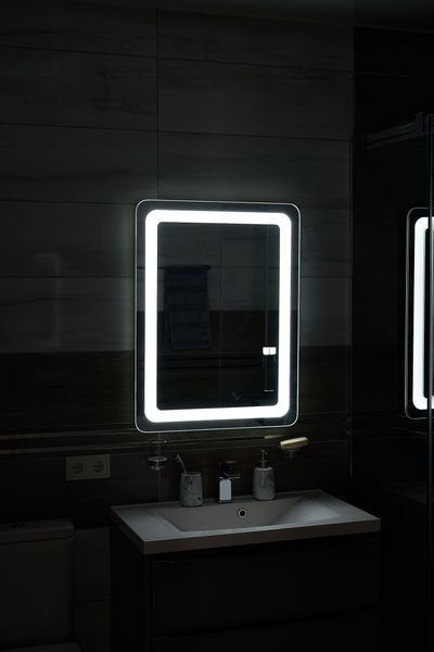 Зеркало с LED подсветкой 600х800мм. в ванную комнату прямоугольное MR-4 Global Glass MR-4 фото