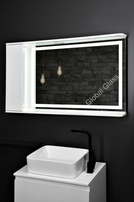 Дзеркальна шафа у ванну 120х70 см з LED підсвіткою двері зліва ГК-30 Ліва фото