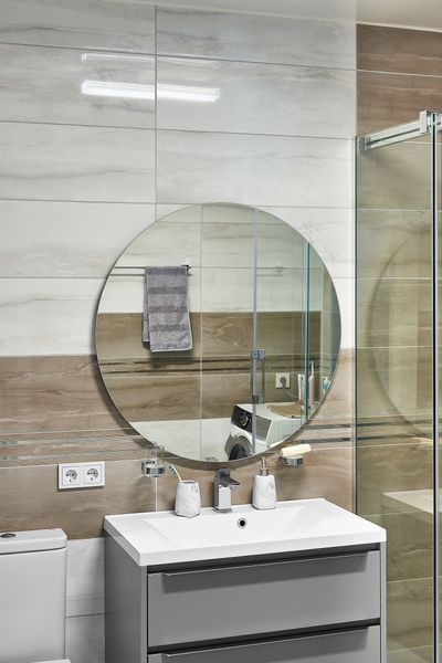 Зеркало с LED подсветкой 900х900мм. в ванную комнату круглое MR-8 Global Glass MR-8 фото