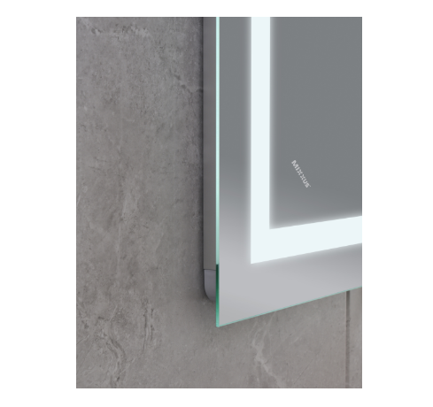 Дзеркало Mixxus WARM MR02-80x80 з LED Touch, Anti-fog, димером, регулюванням яскравості, годинником MI6934 фото